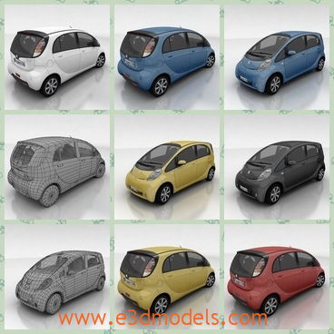 3d model the cute car - This is a 3d model about the cute and electric car,which is the compact type.The model is small and has four doors.