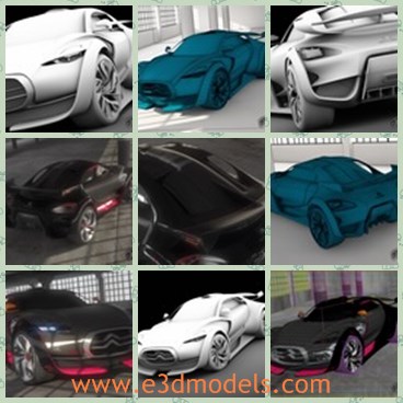 3d model the electric car - This is a 3d model of the electric car,which is fast and modern.The model is created with two doors.