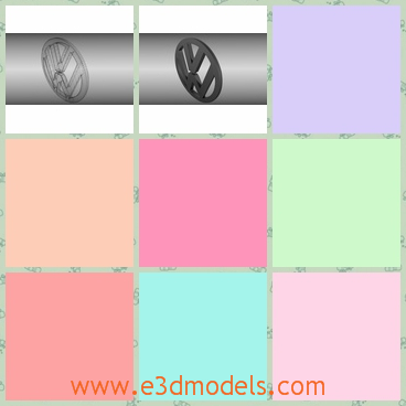 3d model the emblem of the Volkswagen - This is a 3d model of the emblem of the Volkswagen,which was made with high quality and the model is composed of three parts,the round,the letter V on the upper side and the letter W on the lower side.