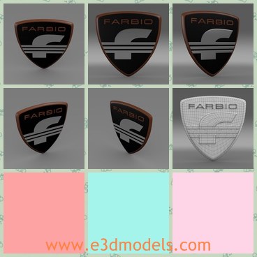 3d model the farbio logo - This is a 3d model of the Farbio logo,which is is originally conceived in 2002 as the Farboud GT with an Audi based engine.  It was eventually launched in 2007.