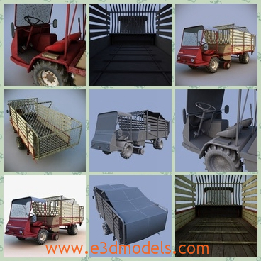 3d model the farm truck - This is a 3d model of the farm truck,which is the agriclutural tool.The model is practical for farmers.