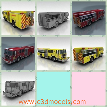 3d model the fire truck - This is a 3d model of the fire truck,which is the rescue vehicle.The model is the most necessary tool in our life.