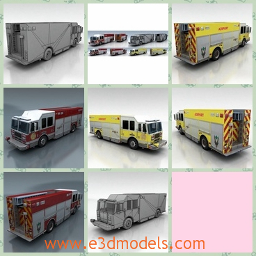 3d model the fire truck - This is a 3d model of the fire truck,which is the emergency truck for rescuing.The truck is large and practical.