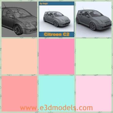 3d model the french car - This is a 3d model of the French car,which is luxury and made for the family use.The model is the newest type in the world.