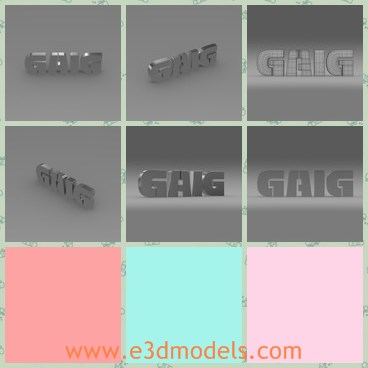 3d model the GAIG logo - This is a 3d model of the GAIG logo,which is the emblem for cars.The model is a joint stock holding company that owns several Chinese automakers.