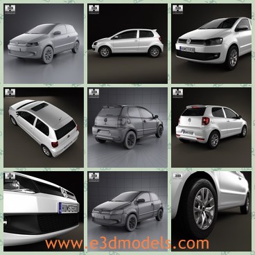 3d model the German car with 3 doors - This is a 3d model of the German car with 3 doors,which is compact and special.The car looks great and charming,which is also very attractive for young people around the world.