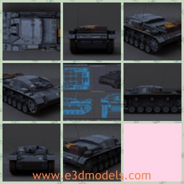 3d model the German tank - This is a 3d model of the German tank,which is large and heavy.The model is made in WW2 and is also the common weapon in the war.