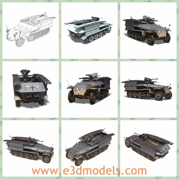 3d model the german truck - This is a 3d model of the German truck,which is large and heavy.The truck is the common vehicle during WW2.