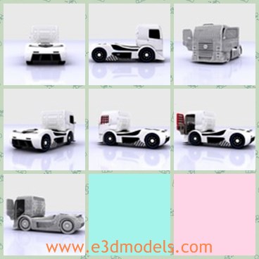 3d model the German truck - This is a 3d model of the German truck,which is white and modern.The truck is obvious and charming.