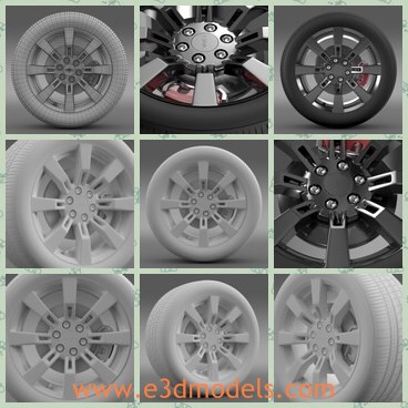 3d model the GMC denali wheel - This is a 3d model of the GMC Denali wheel,which is new and made with alloy and steel materials.