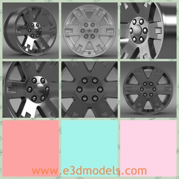 3d model the GMC wheel rim - This is a 3d model of the GMC wheel rim,which  is created in real units of measurement. Model with physically accurate materials.Model is separated on parts and correctly named.