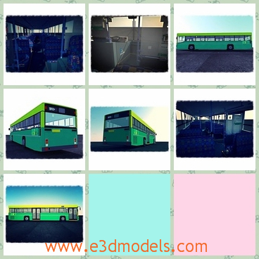 3d model the green bus - This is a 3d model of the green bus,which is long and large and the color is special and outstanding in the city.