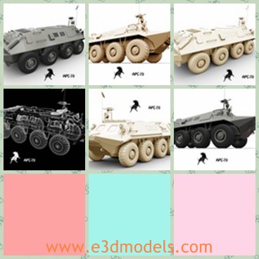 3d model the green truck - This is a 3d model of the green truck,which is created with eight wheels on both sides.The truck is the common weapon in military.