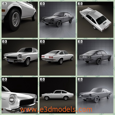 3d model the hatcback of Chevrolet - This is a 3d model of the hatchback of Chevrolet,which is old and great.The model is compact and glorious.