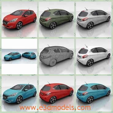 3d model the hatchback - This is a 3d model of the hatchback,which is modern and practical.The model is popular around the world.