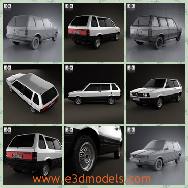3d model the hatchback in 1984 - This is a 3d model of the hatchback in 1984,which is compact and modern at that time.The model is the popular type in Italy.