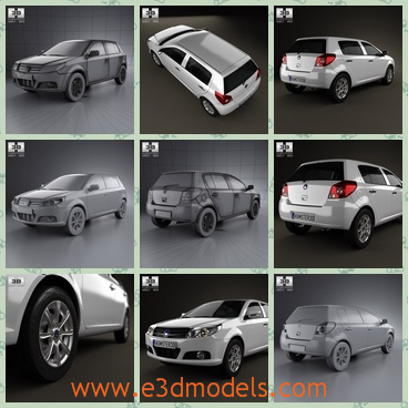 3d model the hatchback in 2009 - This is a 3d model of the hatchback in 2009,which is compact and great.The car was made in 2009 and in China.