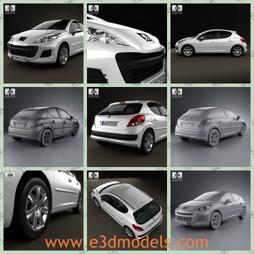 3d model the hatchback in 2012 - This is a 3d model of the hatchback in 2012,which is spacious and modern.The model is a French model.