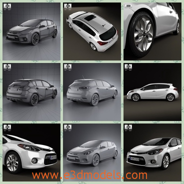 3d model the hatchback in 2014 - This is a 3d model of the hatchback in 2014,which is large and compact.The model was made in 2014 and it is from Korean.