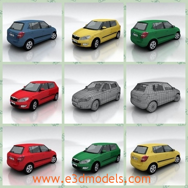 3d model the hatchback in different colors - This is a 3d model of the hatchback in different colors,which is modern and practical.