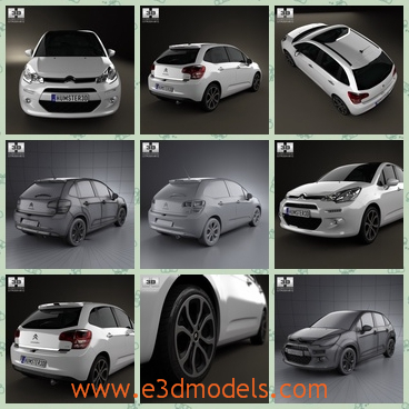 3d model the hathback in French - This is a 3d model of the hatchback,which is the brand of French and the model is a kind of the Citroen company.The model is popular in the world.