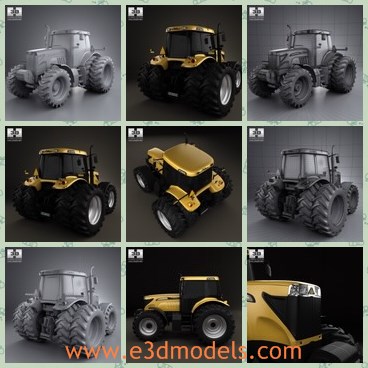 3d model the heavy tractor - This is a 3d model of the heavy tractor,which is large and made with good quality.The tractor is made for agricultural field.
