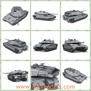 3d model the Israel tank - This is a 3d model of the Israel tank,which is poweful and heavy. The file contains only the model without any textures.