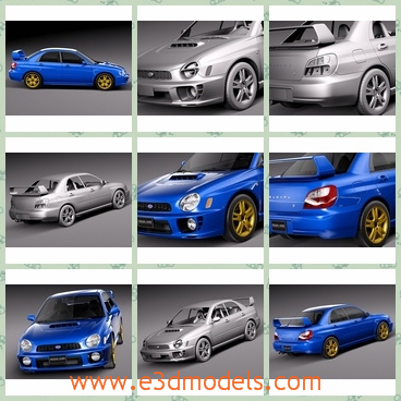 3d model the Japanese car - This is a 3d model of the Japanese car in blue,which is made in 2001 and the sedan is popular at that time.