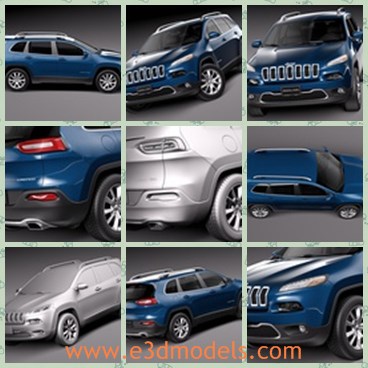 3d model the jeep - This is a 3d model of the Jeep,which is the limited type made in 2014.The model is famous and popular.