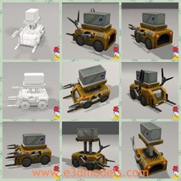 3d model the loader - This is a 3d model of the loader,which is common and heavy.The model is the common vehicle in the life.
