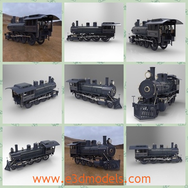 3d model the locomotive - This is a 3d model of the locomotive,which represents the configuration of four leading wheels on two axles in a leading bogie, six powered and coupled driving wheels on three axles, and no trailing wheels.