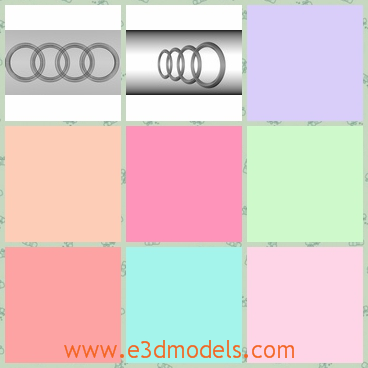 3d model the logo of Audi - This is a 3d model of the logo of Audi,which is the mark of the car.The emblem means the car and when you see it you can judge the car.