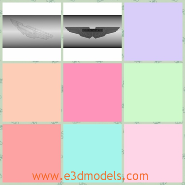 3d model the logo of the aston martin - This is a 3d model of the logo of the Aston Martin,which is symbol of the car.The model is famous and popular in the world.
