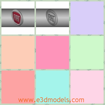 3d model the logo of the Fiat car - This is a 3d model of the logo of the Fiat car,which is modeled in high detail with materials.