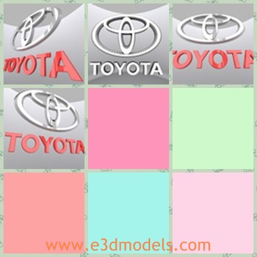 3d model the logo of Toyota - This is a 3d model of the logo of Toyota,which is obvious and charming.The symbol is famous around the world.