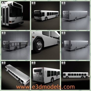 3d model the long bus - This is a 3d model of the long bus,which is modern and made with high quality.The mdoel is the common vehicel in Orleans.