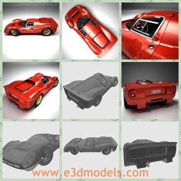 3d model the luxury car - This is a 3d model of the luxury car,which is modern and fast.The car was made in 1967,which is the Italian brand famous around the world.