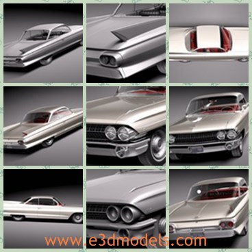 3d model the luxury car - This is a 3d model of the luxury car made in 1961,which is a kind of sports car.The model is made with two doors.