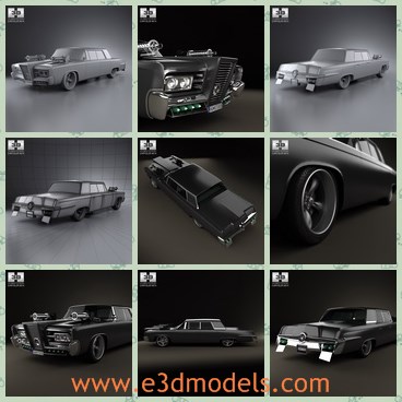 3d model the luxury car in 1965 - This is a 3d model of the luxury car in 1965,which is green and created on real cars.The model is an old style but the appearance is very charming.