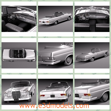 3d model the luxury car in Germany - This is a 3d model of the luxury car in Germany,which is large and spacious.The vintage is comvertible and expensive.