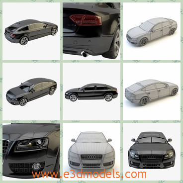 3d model the luxury car of Audi - This is a 3d model of theluxury car of Audi,which is large and modern.The model was made in Germany.