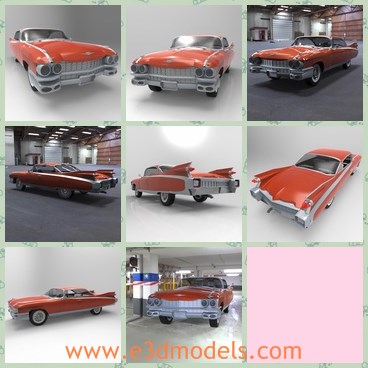 3d model the luxury car of Cadillac - This is a 3d model of the luxury car of Cadillac,which was made in 1959 and was the most popular car at that time.