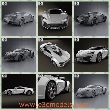 3d model the luxury sports car - This is a 3d model of the luxury sports car,which is made in Arabian in the 2012.The model is popular around the world.