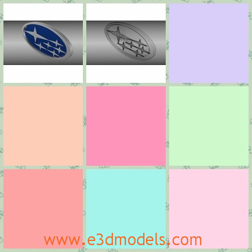 3d model the mark of Subaru - This is a 3d model of the mark of Subaru,which is famous around the world.The symbol is made with six stars on the circle.