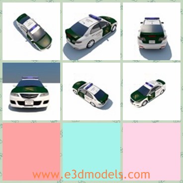 3d model the masda car - This is a 3d model of the Mazda car,which is made in Spain.The car is the police car and also is comparable today to the French Gendarmerie.