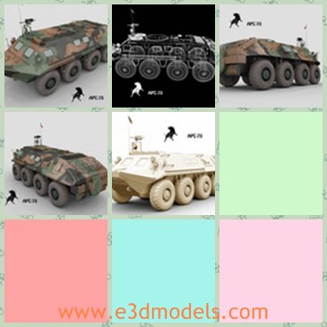 3d model the Mexican tank - This is a 3d model of the Mexican tank,which is wheeled and heavy.The model is created with four wheels in each side.