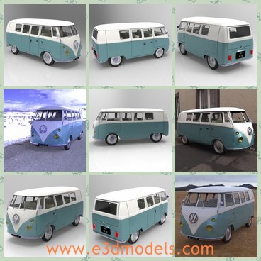 3d model the microbus - This is a 3d model of the microbus,which economy car produced by the German auto maker Volkswagen from 1938 until 2003.