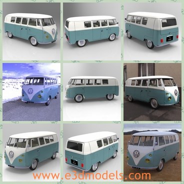 3d model the microbus - This is a 3d model of the microbus,which economy car produced by the German auto maker Volkswagen from 1938 until 2003.