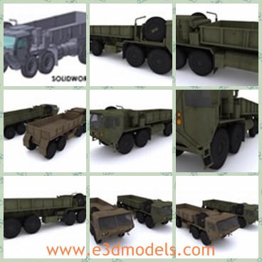 3d model the military truck - This is a 3d model of the military truck,which is large and heavy.The model is expanded and tactical.