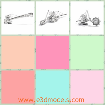3d model the mine digger - This is a 3d model of the mine digger,which is the equipment of digging the coal.The machine is practical and common.